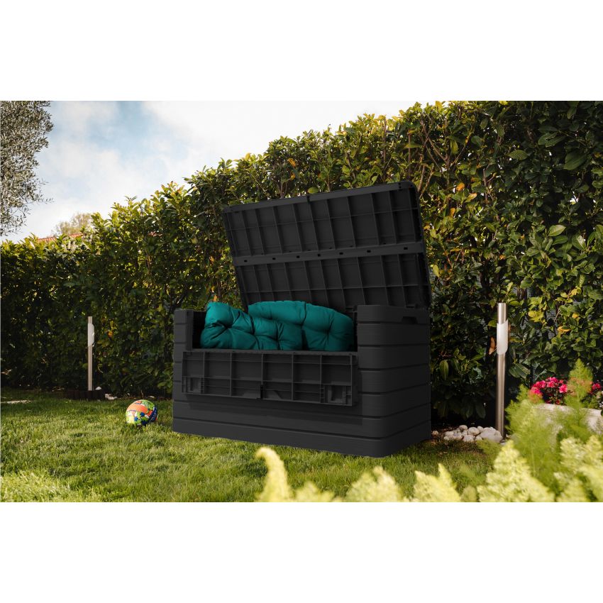 Coffre de Jardin Résine DOLOMITI 970L Anthracite 