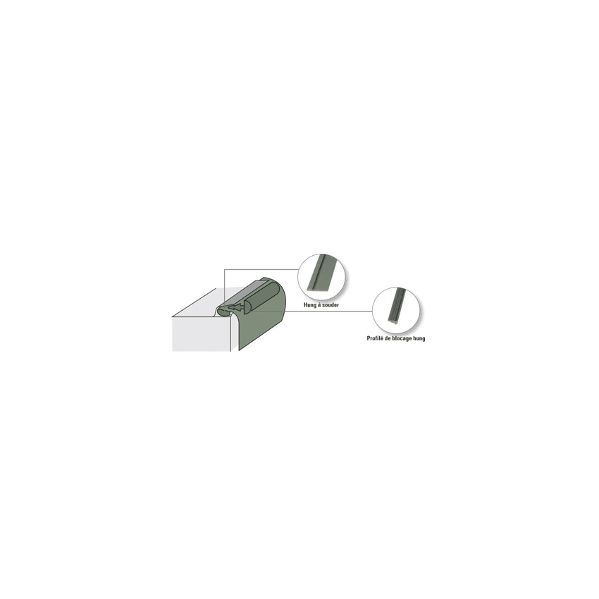 Profilé de blocage hung bobine 50 m - PVC beige