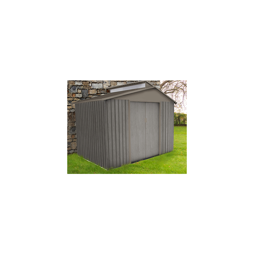 Abri jardin métal - BOIS VIEILLI 9363 - 4.83 m² - gris