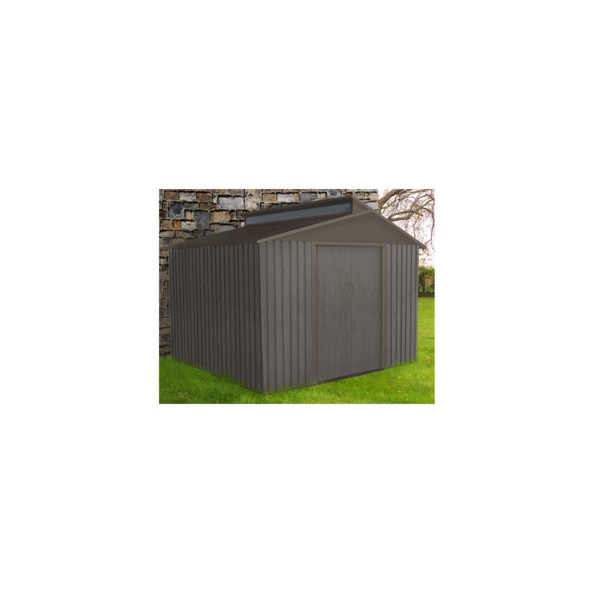 Abri jardin métal - BOIS VIEILLI 9384 - 6.54 m² - gris