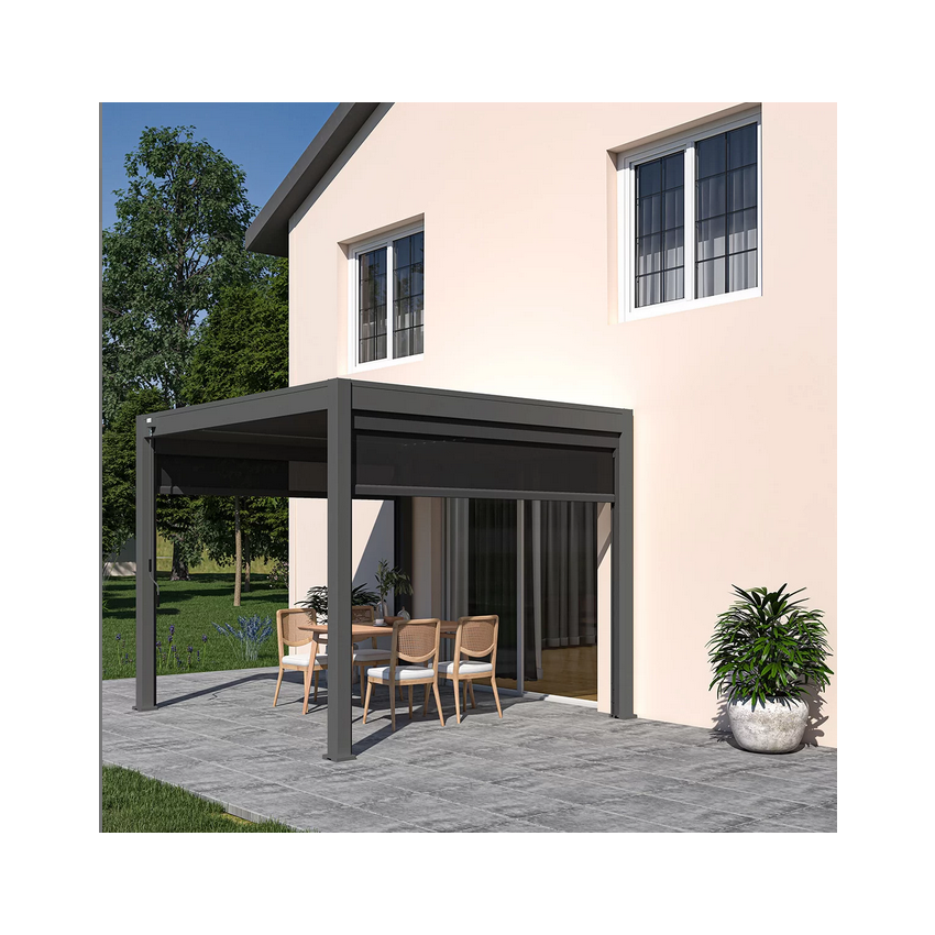Pergola Bioclimatique autoportante OMBREA 3x3m Blanc