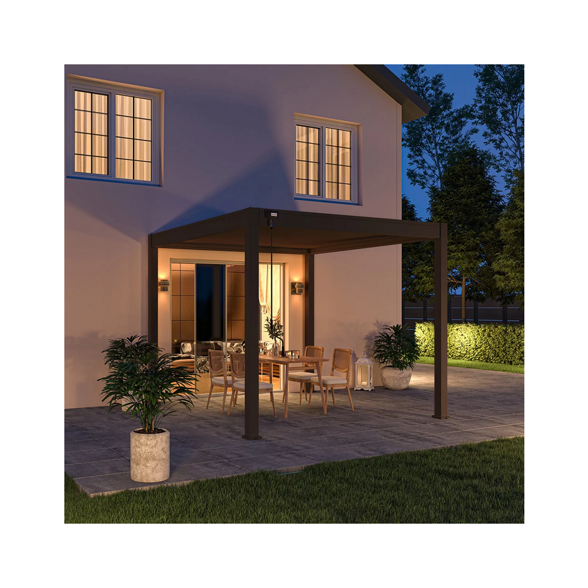 Pergola Bioclimatique autoportante OMBREA 3x4m Anthracite