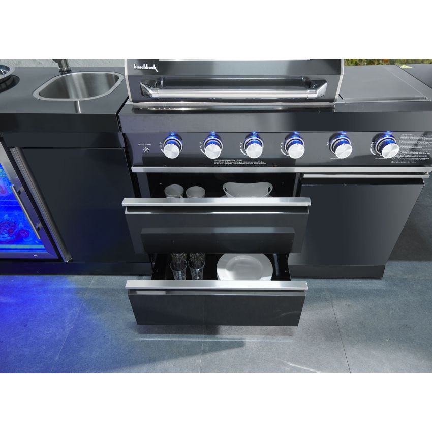 Cuisine d'extérieur Cambridge en Acier Laqué 262x60x119cm