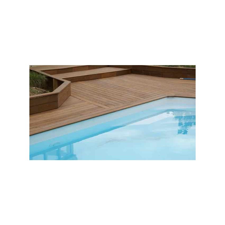 Piscine Bois Supreme Rectangulaire avec Escalier d'Angle 1220x520x145cm