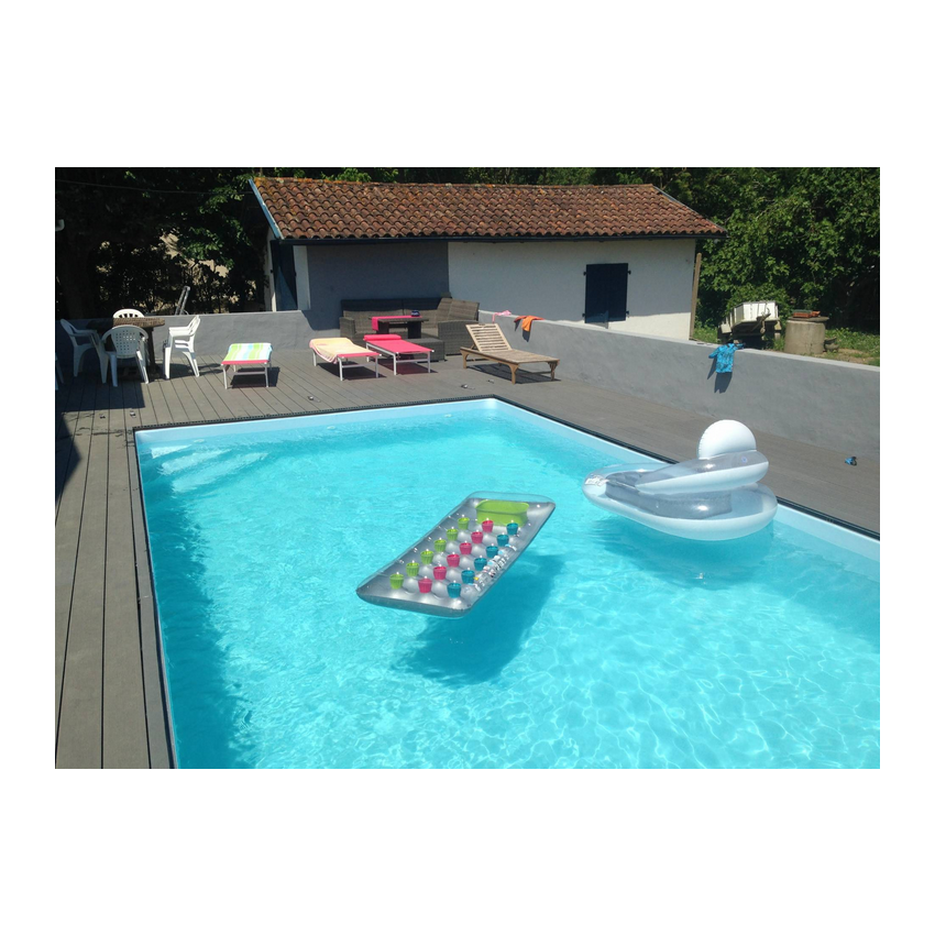 Piscine Bois Luxe Rectangulaire avec Escalier d'angle 620x420x130cm