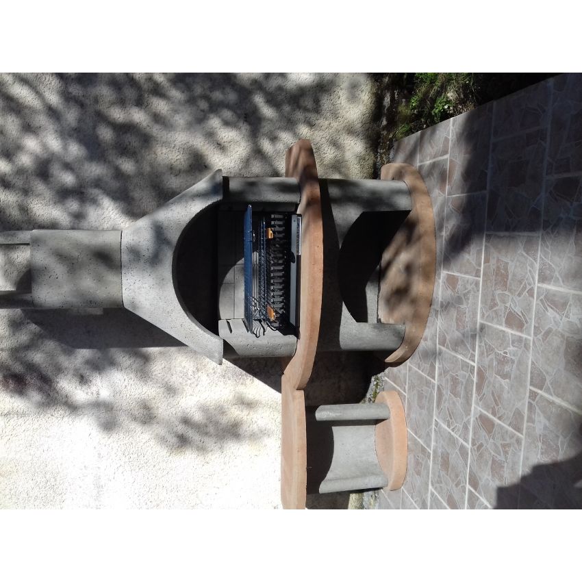 Barbecue Béton CARMEN avec Table de Travail 180x65x203cm