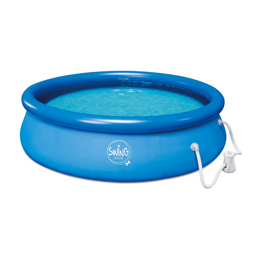 Piscine gonflable ronde Bleu ⌀244x76cm + Filtre à cartouche