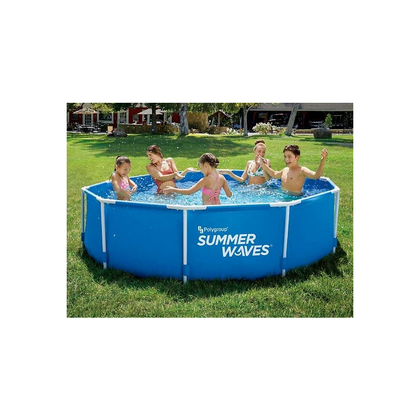 Piscine tubulaire SUMMER WAVES ⌀457x84cm avec Filtration, Couverture et Tapis de sol