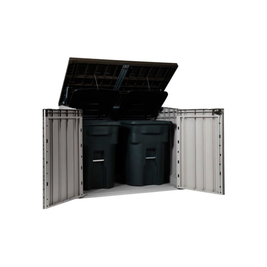 Coffre de Jardin en Résine STORAWAY+2XL 2270L Taupe/Marron