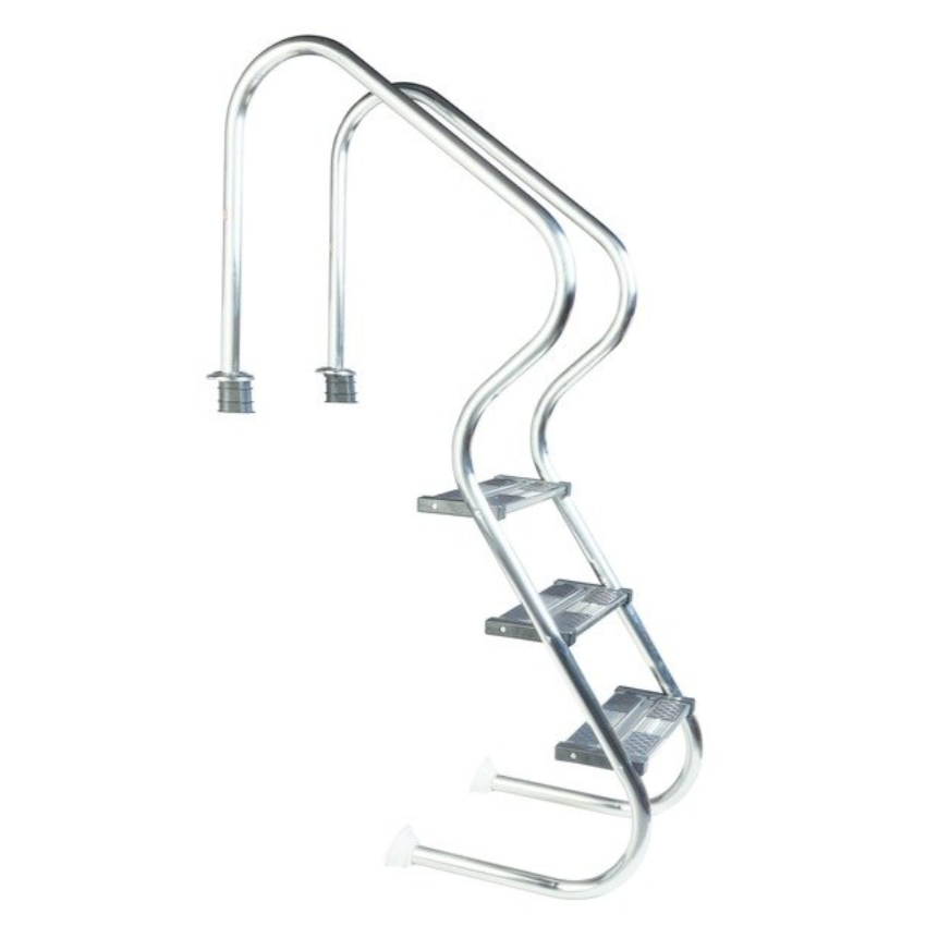 Echelle CONFORT en acier inoxydable 3 Marches pour piscine enterrée de 110cm