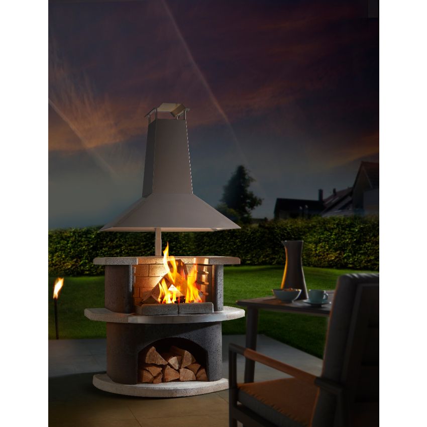 Barbecue ZURICH en Béton Anthracite 110x65x197cm