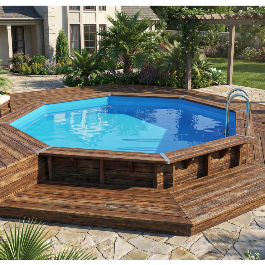 Piscine Bois Diamant Ronde ⌀360x131cm