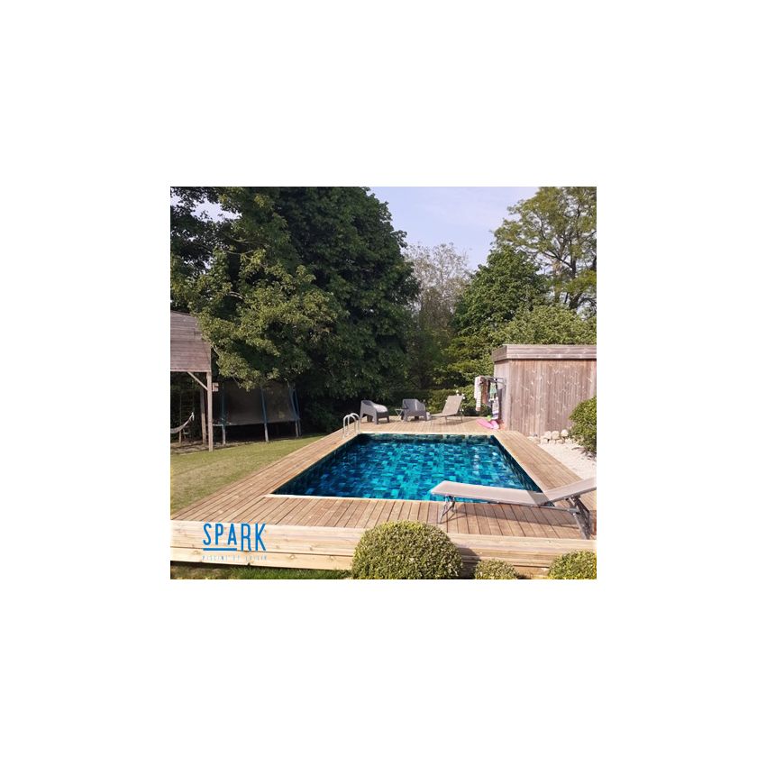 Piscine Bois Lenny Rectangulaire 720x400x145cm Pierre de Bali