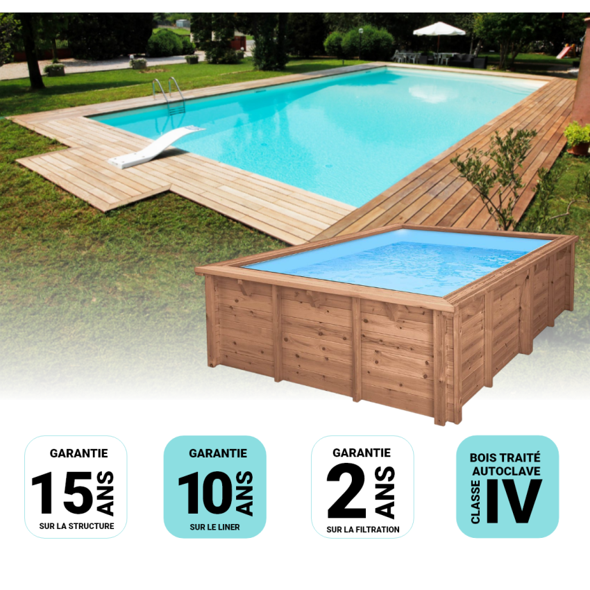 Piscine Bois Diana Rectangulaire 820x420x145cm