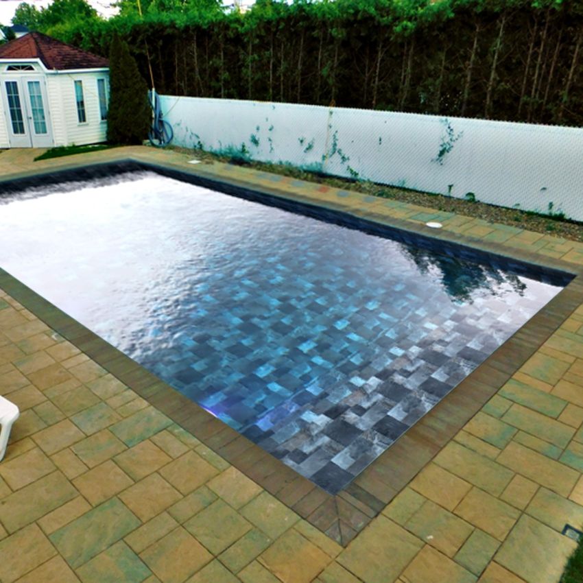 Piscine Bois Diana Rectangulaire avec Plage Immergée + Escalier 820x420x145cm Pierre de Bali