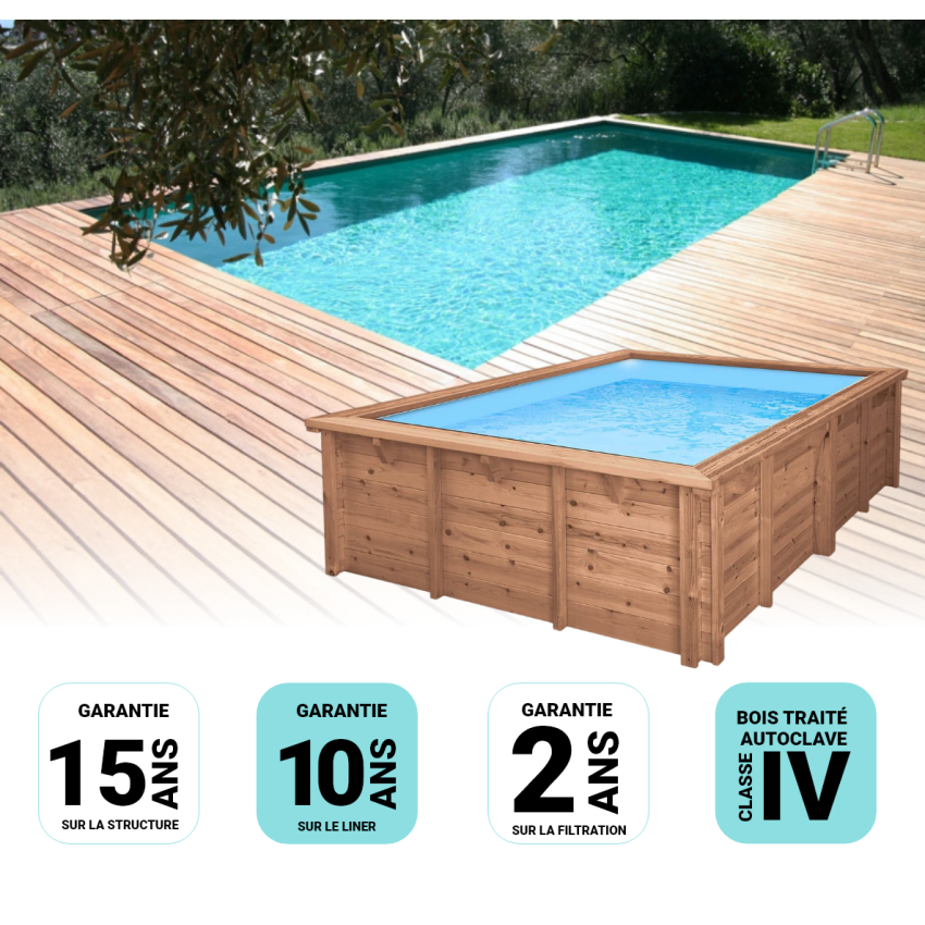 Piscine Bois Rebecca Rectangulaire 920x420x145cm