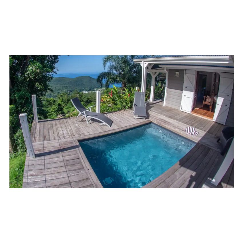 Piscine Bois Anna Carrée avec Escalier 520x520x130cm