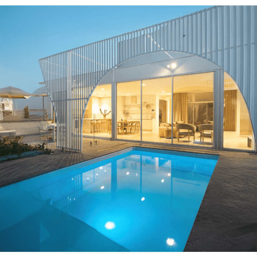 Piscine Bois Luna Rectangulaire avec Plage immergée + Escalier 350x270x70cm