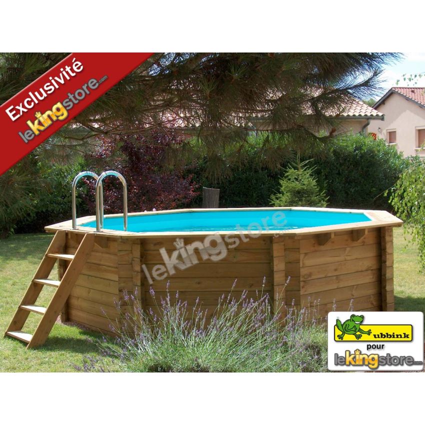 Piscine bois UBBINK OCEA 510x120cm Liner Gris