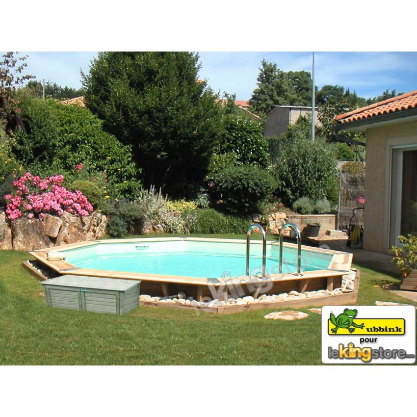 Piscine bois UBBINK OCEA 510x120cm Liner Gris