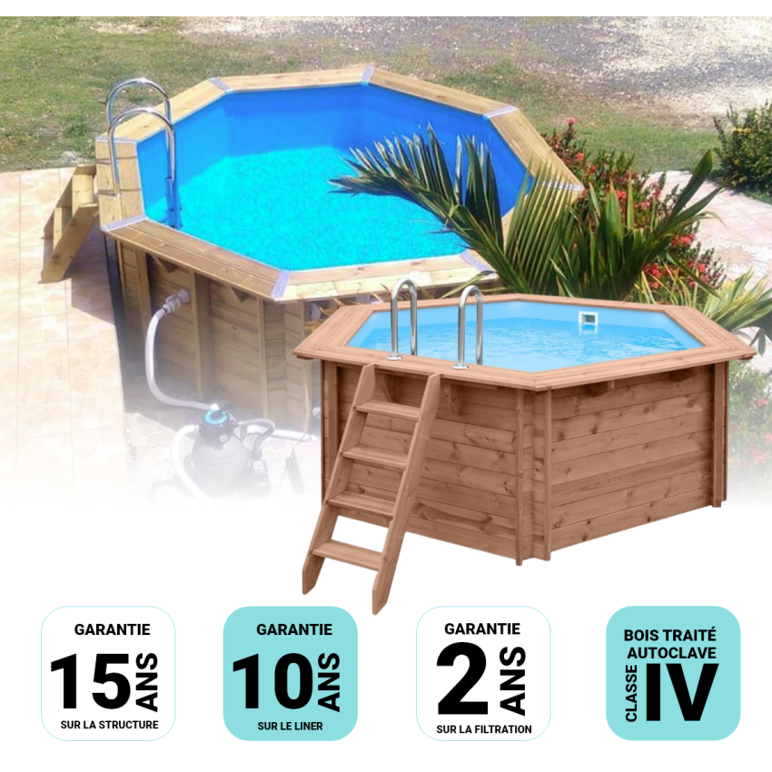 Piscine bois Ronde UBBINK OCEA 580x130cm