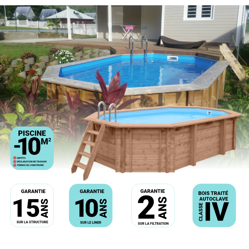 Piscine bois UBBINK SUNWATER 490x300x120cm