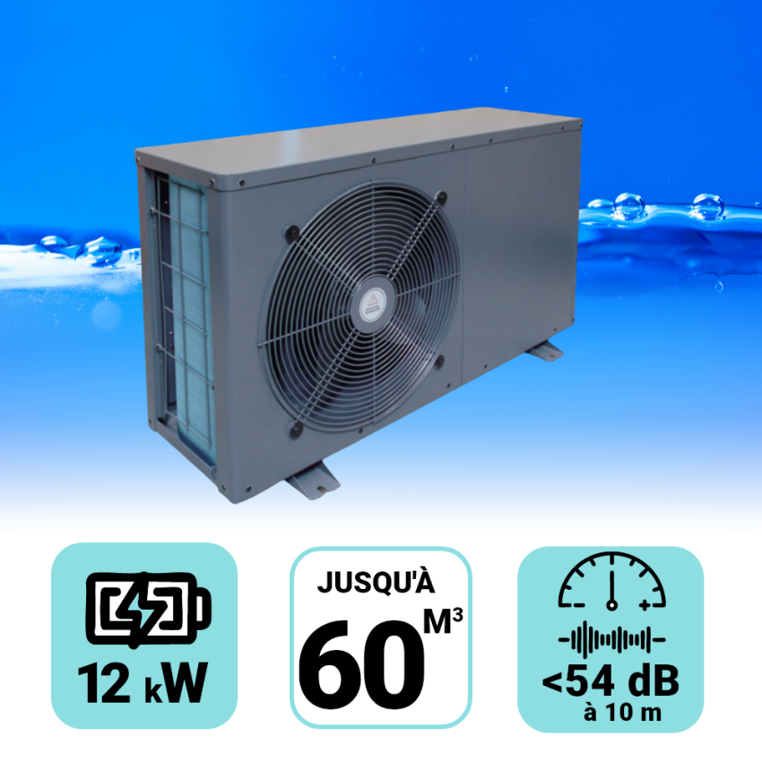Pompe à chaleur Heatermax Inverter 12 kW pour piscine de 20-60m3