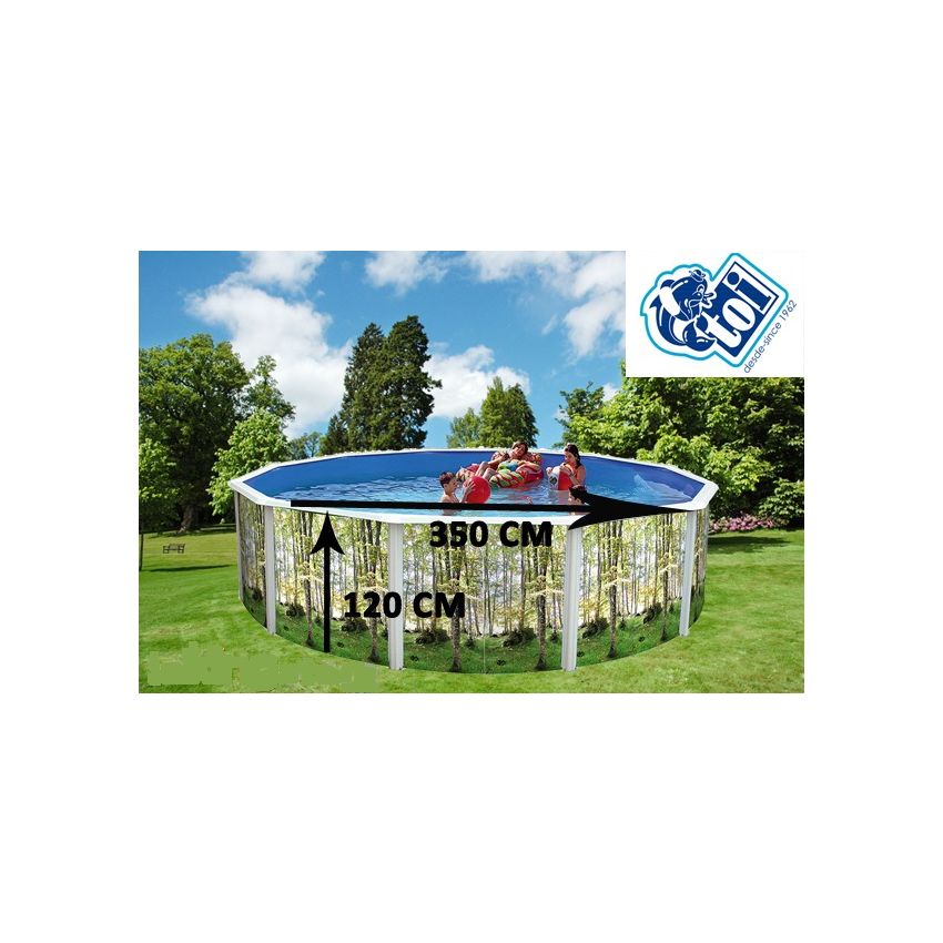 Piscine Ronde BOSQUE Acier 350 x H 120cm 