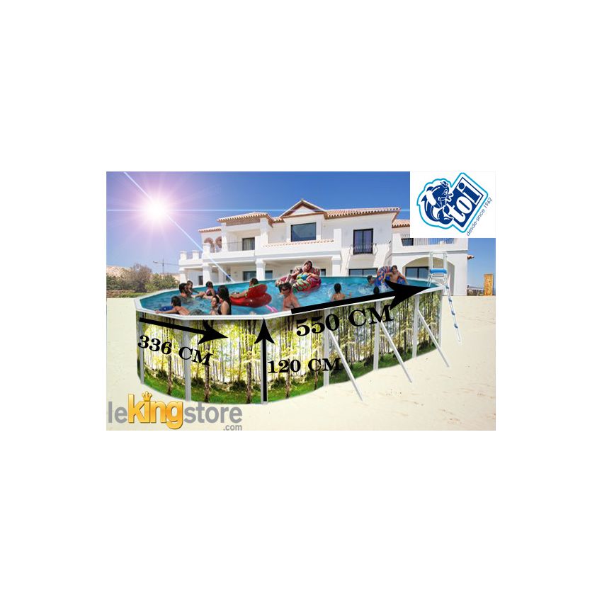 Piscine allongée BOSQUE Acier 550 x 366 cm x H 120cm