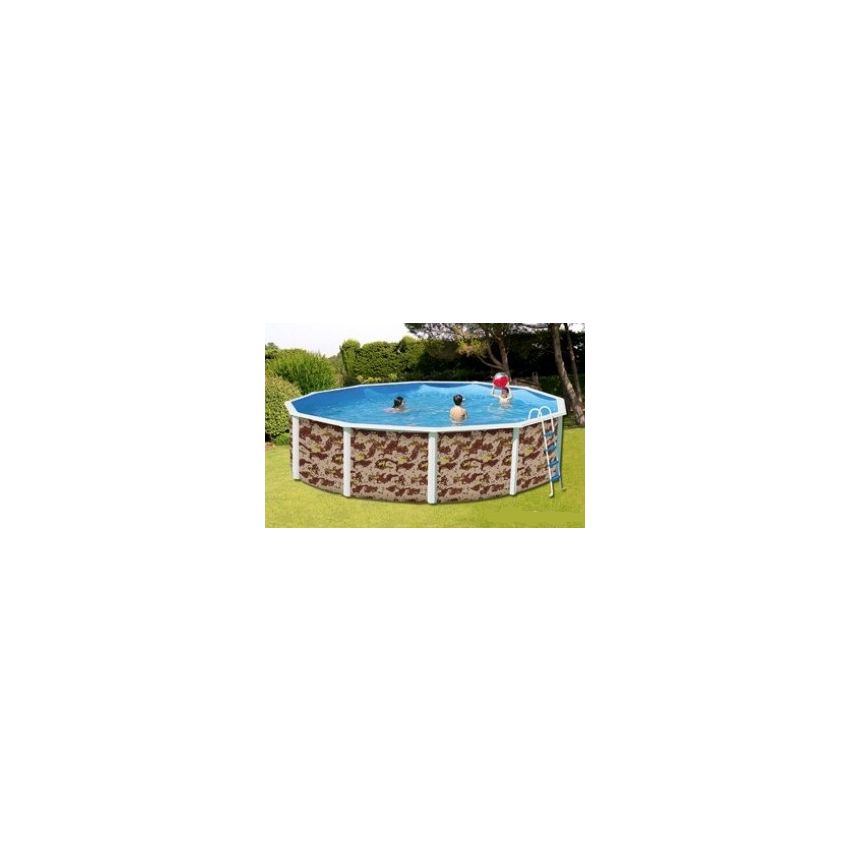 Piscine Ronde CAMOUFLAGE Acier 550cm x H 120 cm