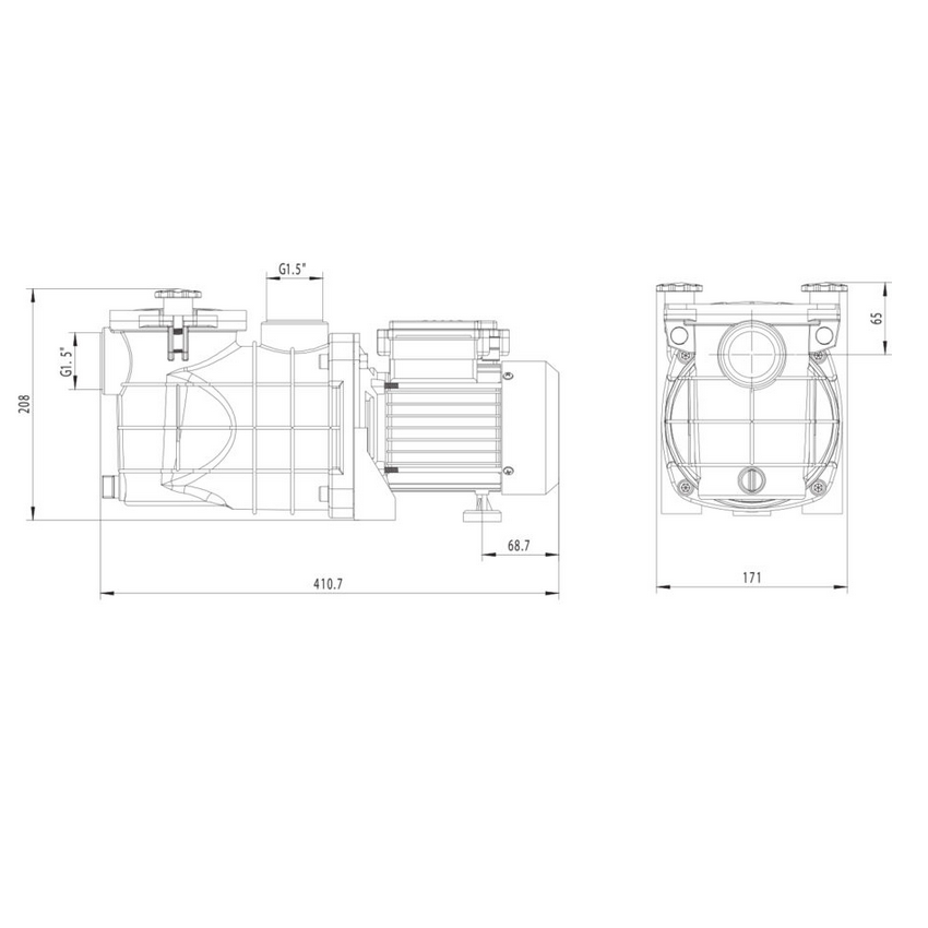Pompe de Filtration AQUALUX EDG 6.5m3/h pour piscine