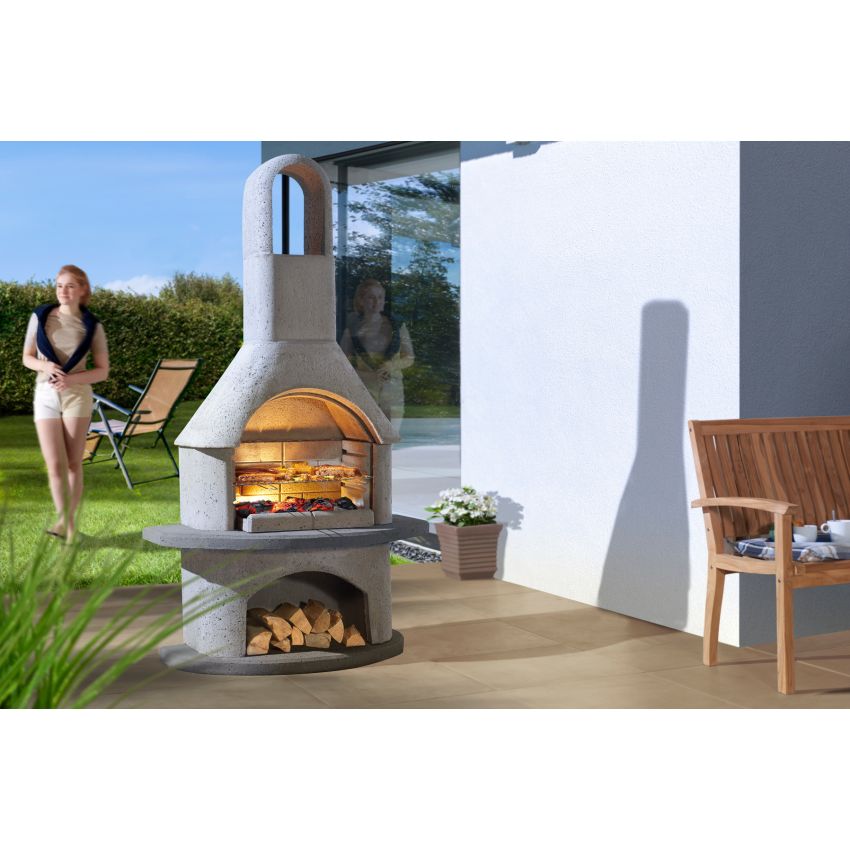 Barbecue ALICANTE en Béton Gris 110x65x203cm