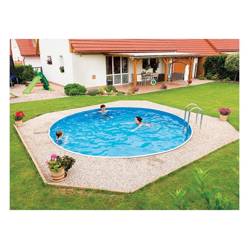 Piscine Acier Ronde Azuro ⌀460x90cm Bleu/Blanc