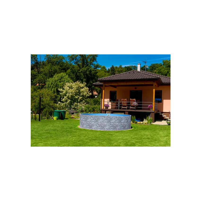 Piscine Acier Ronde Azuro aspect Pierre ⌀360x120cm