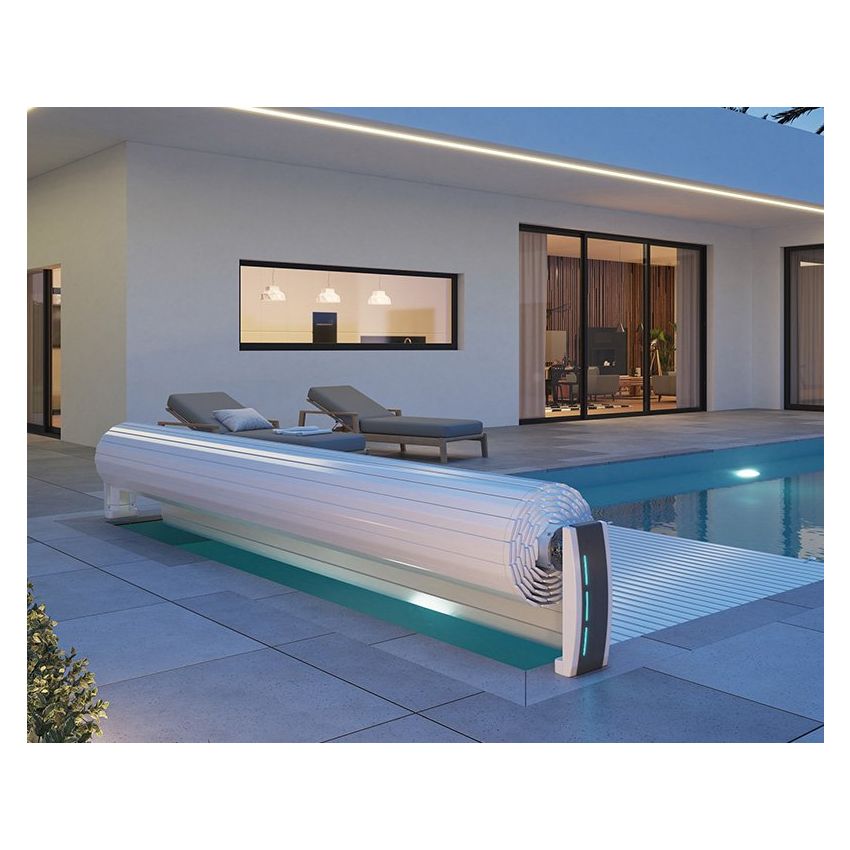 Volet roulant Hors sol électrique BALI pour piscine octogonale allongée 415x265 cm