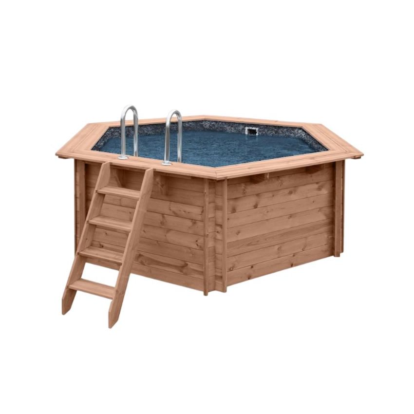 Piscine bois Ronde UBBINK PREMIUM 430x120cm Liner Relief 3D