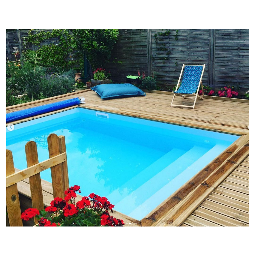 Piscine Bois Anna Carrée avec Escalier 520x520x145cm