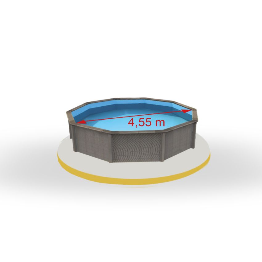 Kit Piscine Béton Aspect Bois Ronde 493x143cm