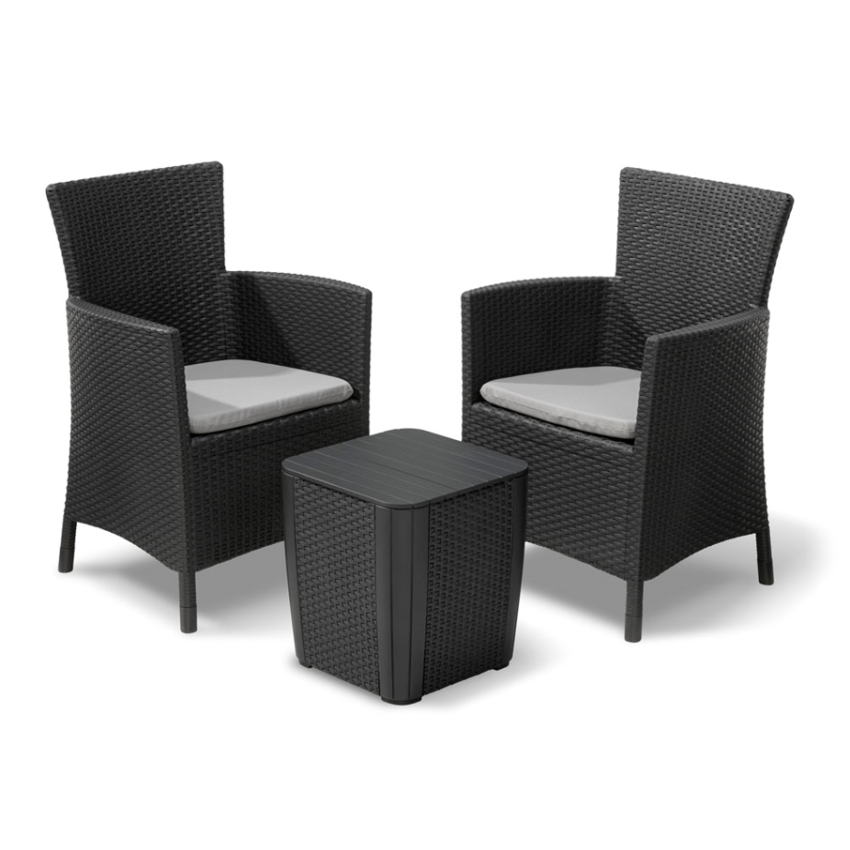 Ensemble balcon en résine IOWA - Anthracite 