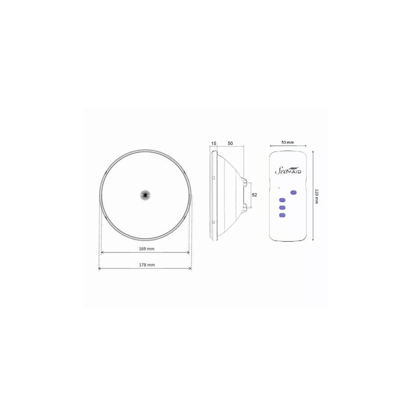 Lampe LED format PAR56 plate blanche 60 LED AQUALUX
