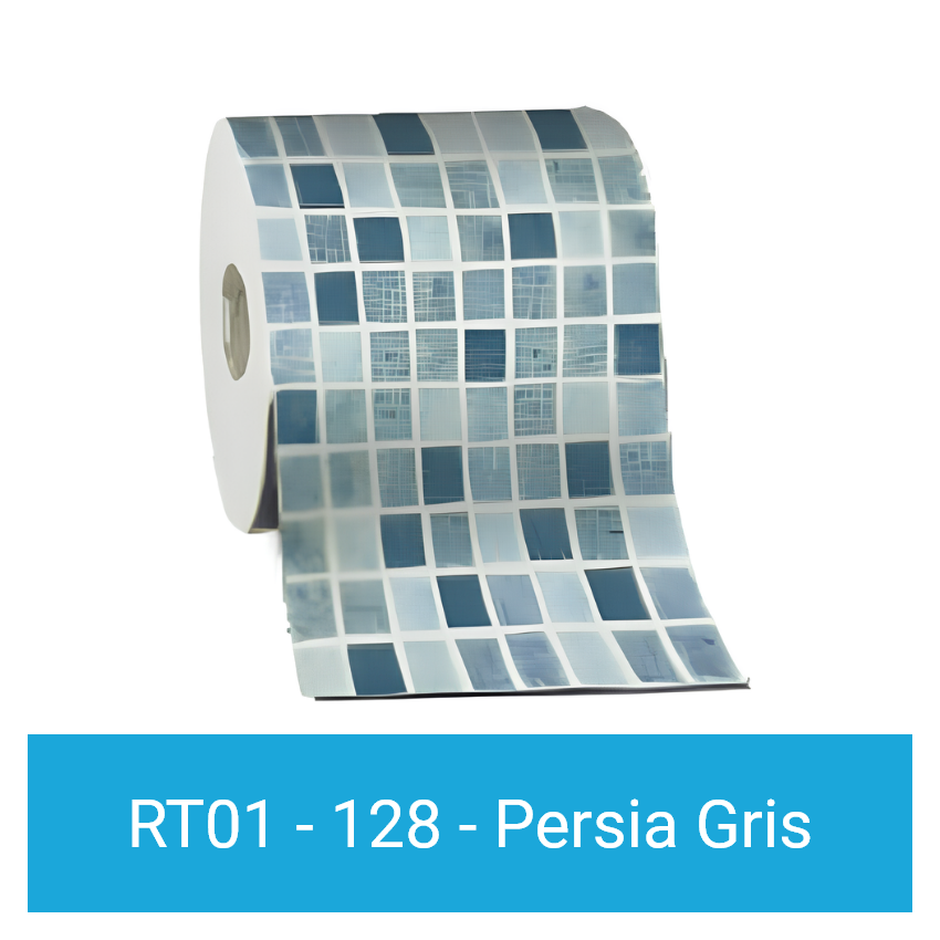 Liner mosaïque 75/100ème pour Kit Piscine Béton Aspect Bois Rectangulaire 606x324x130cm