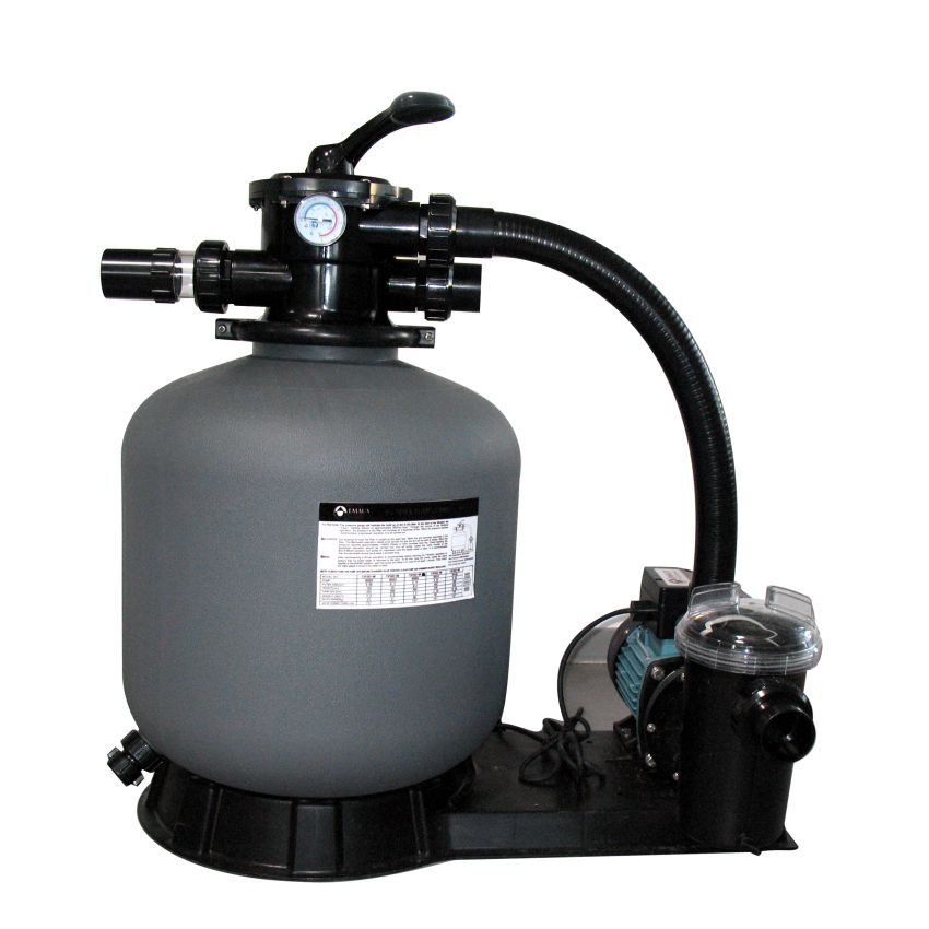 Piscine bois Octogonale Allongée LUCON 590x420x111cm Liner bleu