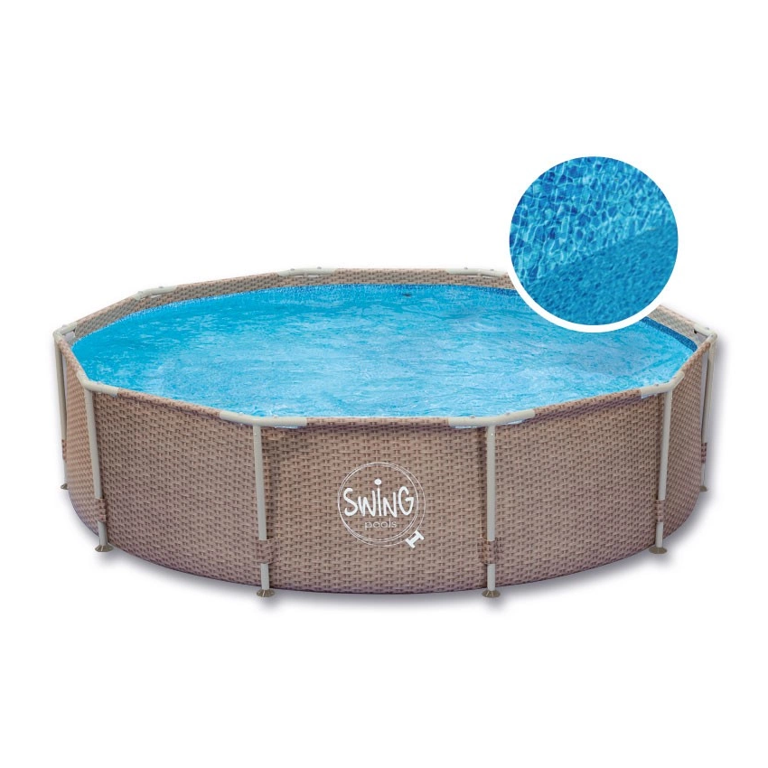 Piscine Tubulaire Ronde aspect Osier ⌀305x76cm