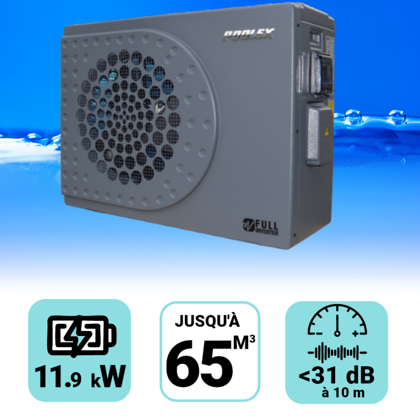 Pompe à chaleur Poolex Jetline 12 kW pour piscine de 45-65m3