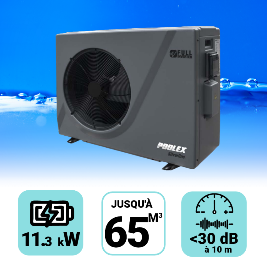 Pompe à chaleur Poolex Silverline 11.3 kW pour piscine de 45-65m3