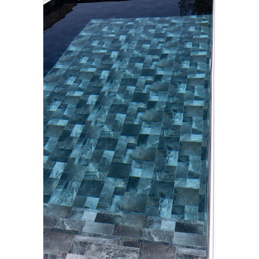 Piscine bois Luxe Rectangulaire 420x320x131cm Pierre de Bali