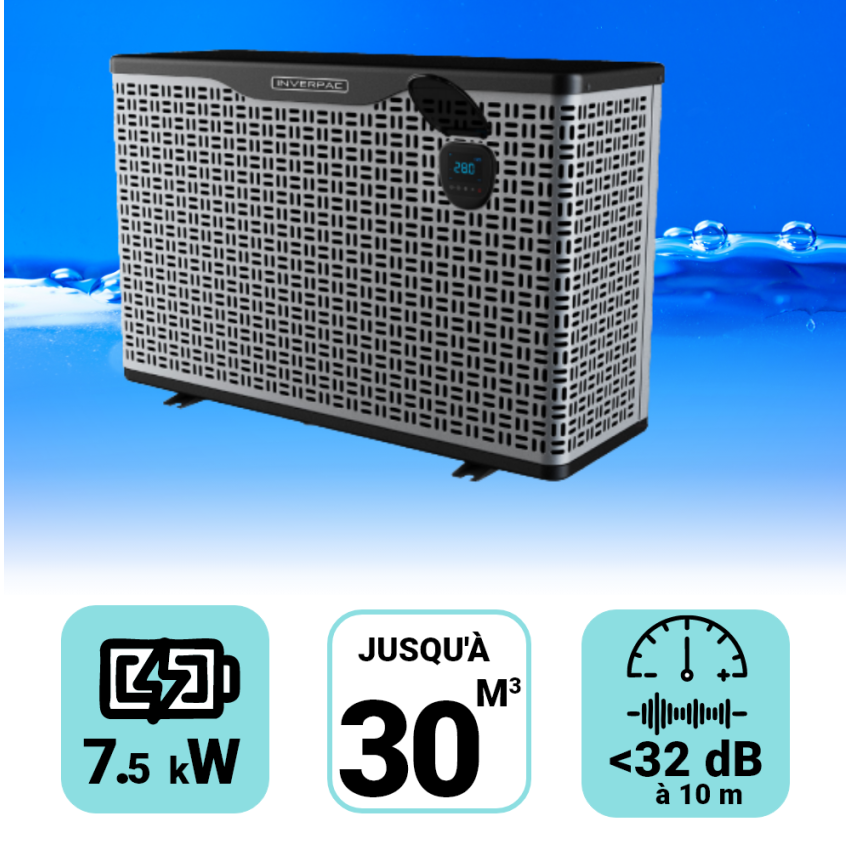 Pompe à chaleur Platinium Boost 7kW pour piscine de 30m3