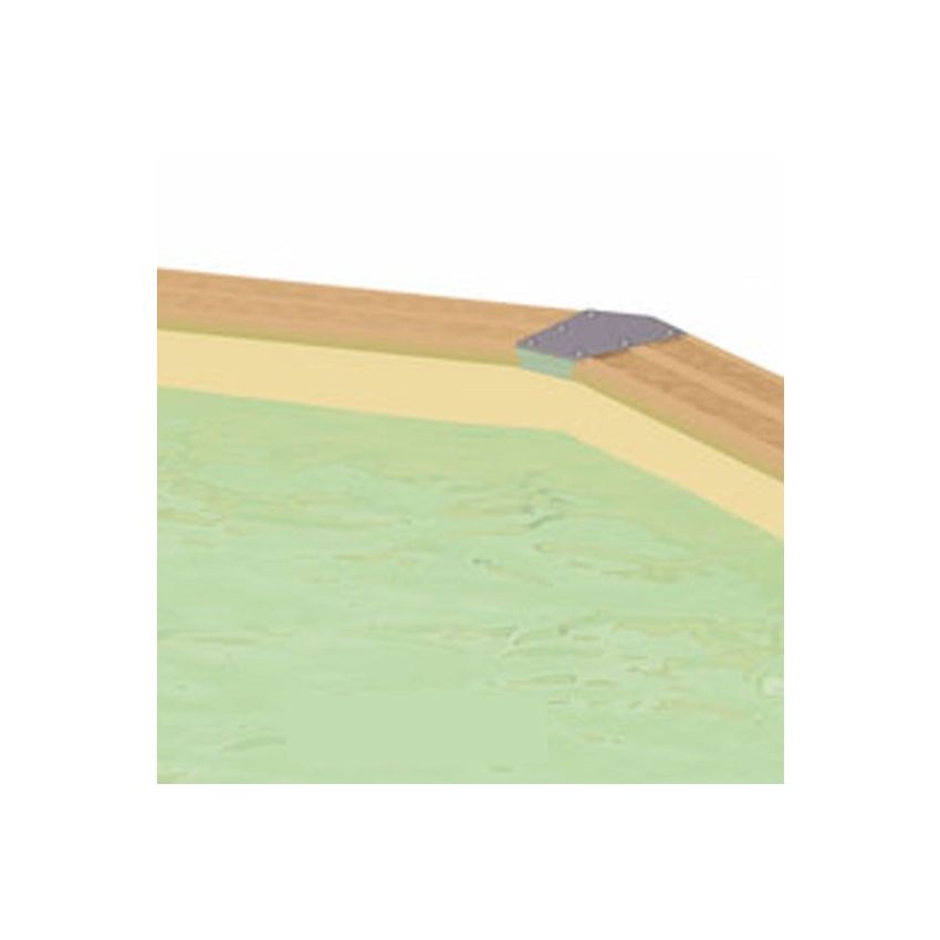 Liner Beige 75/100ème pour piscine octogonale allongée 610x400x120 cm 