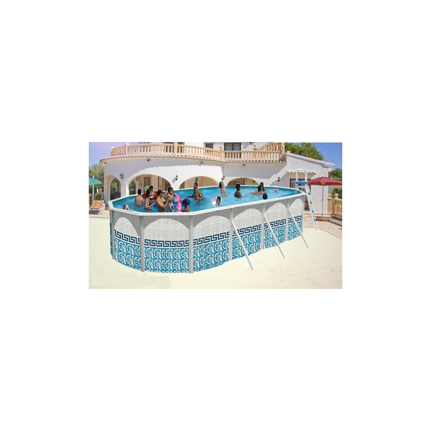 Piscine Allongée MOSAIQUE Acier 550 cm x 366 cm x H 120 cm