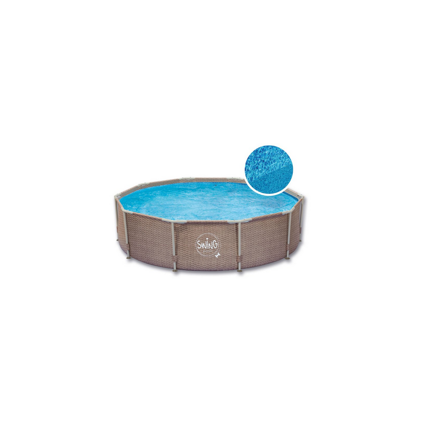 Piscine Tubulaire Ronde aspect Osier ⌀427x107cm
